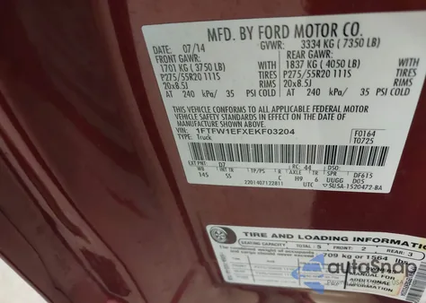 2014 Ford F-150 Stx from USA, damaged, VIN 1FTFW1EFXEKF03204